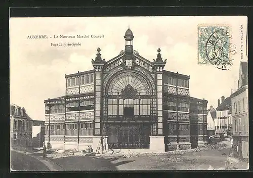 AK Auxerre, Le Nouveau Marché Couvert, Facade principale