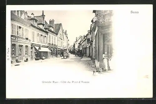 AK Sens, Grande Rue: Côté du Pont d`Yonne, Strassenpartie