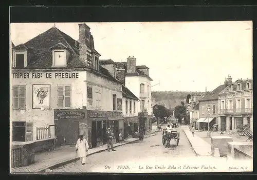 AK Sens, La Rue Émile Zola et l`Avenue Vauban