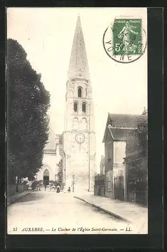 AK Auxerre, Le Clocher de l`Église Saint-Germain