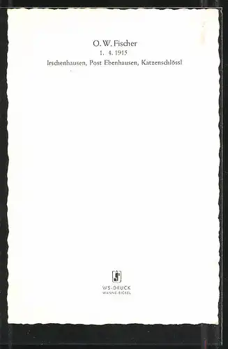 AK Schauspieler O. W. Fischer mit freundlichem Lächeln