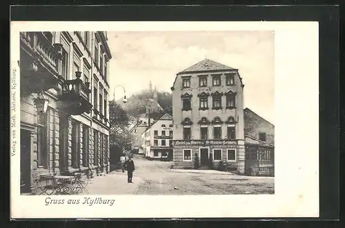 AK Kyllburg, Strassenpartie mit Hotel zum Stern und Gasthaus