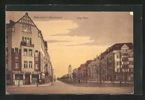 AK Düsseldorf-Oberkassel, Lueg-Allee mit Geschäft