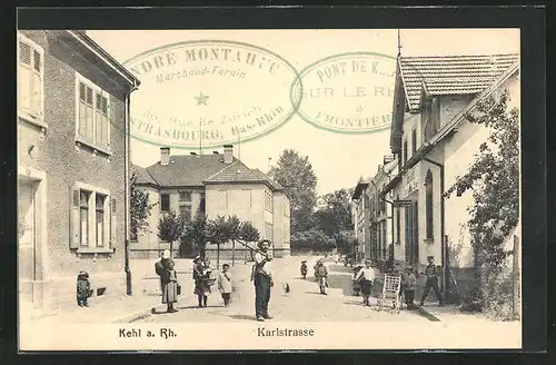 AK Kehl a. Rh., Karlstrasse am Colonialwarengeschäft