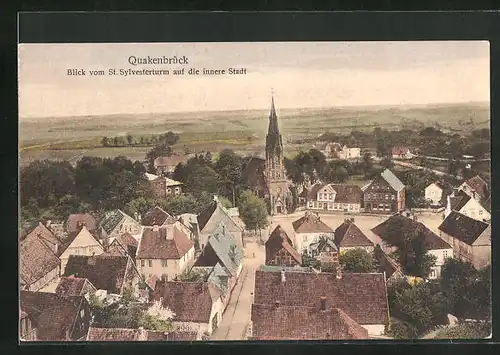 AK Quakenbrück, Blick vom Sylvesterturm auf die innere Stadt