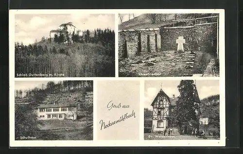 AK Neckarmühlbach, Ev. Waisenhaus, Schulhaus