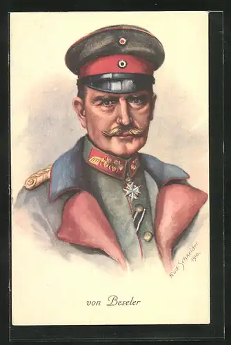Künstler-AK Heerführer von Beseler in Uniform