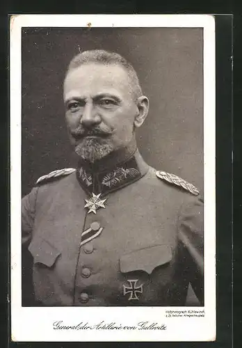 AK General der Artillerie von Gallwitz in Uniform mit Orden