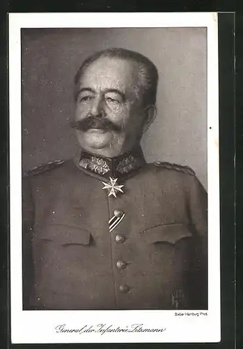 AK General der Infanterie Litzmann in Uniform mit Orden