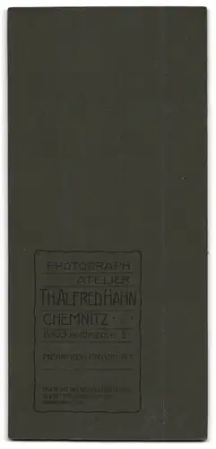 Fotografie Th. Alfred Hahn, Chemnitz, Brückenstr. 5, Portrait bildschönes Fräulein im weissen gerüschten Kleid