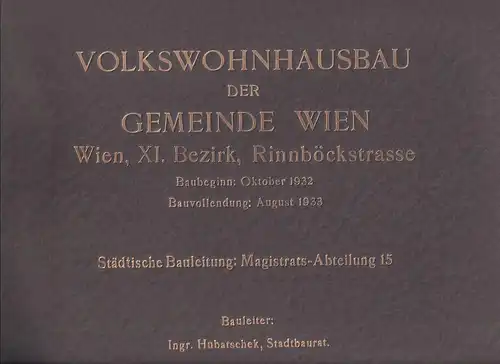 Fotoalbum 40 Fotografien 1933, Ansicht Wien, Wohnhausbau Wien XI Rinnböckstrasse, Volkswohnhaus