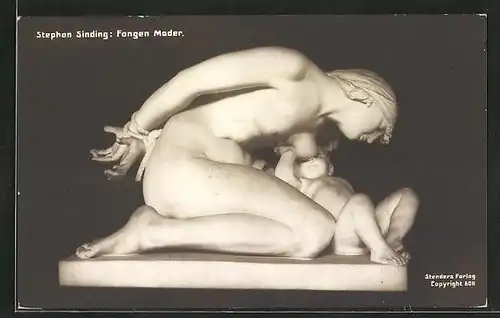 AK Skulptur Fangen Moder von Stephan Sinding