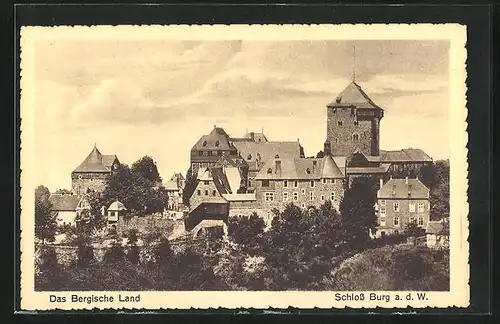 AK Burg an der Wupper, Blick zum Schloss