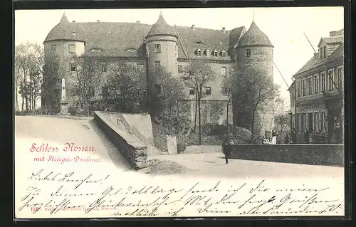 AK Nossen, Schloss mit Krieger-Denkmal