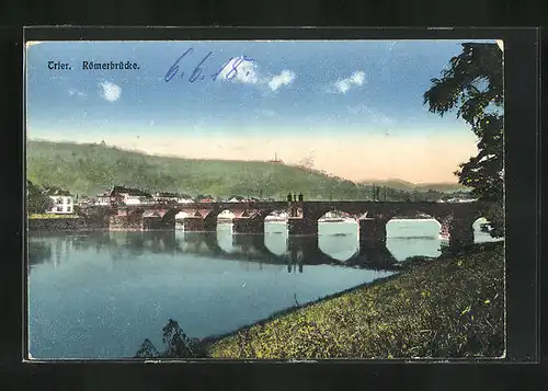 AK Trier, Blick zur Römerbrücke