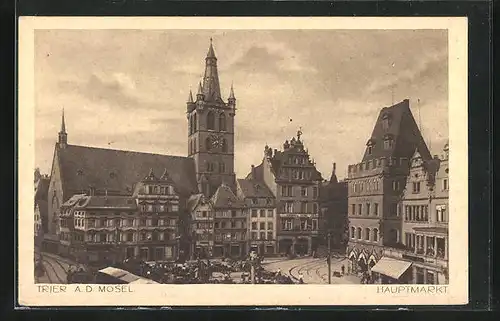 AK Trier /Mosel, Markttreiben auf dem Hauptmarkt