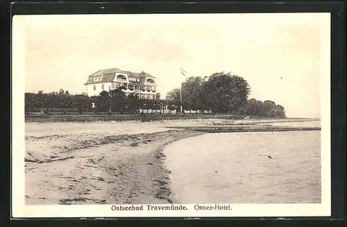 AK Ostseebad Travemünde, Blick zum Ostsee-Hotel