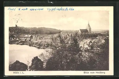 AK Mölln i.L., Blick vom Heidberg zum Ort