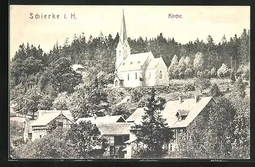 AK Schierke i. Harz, Blick zur Kirche
