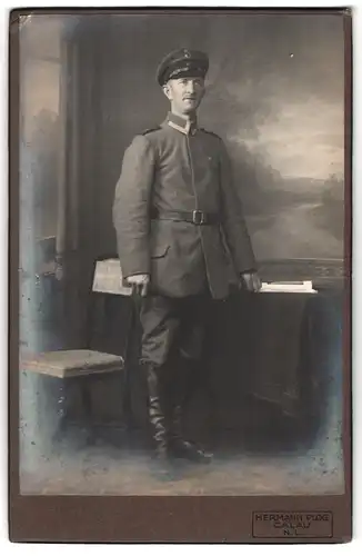 Fotografie Hermann Plog, Calau, Soldat in Uniform