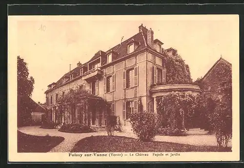 AK Foissy-sur-Vanne, Le Château, Facade et Jardin