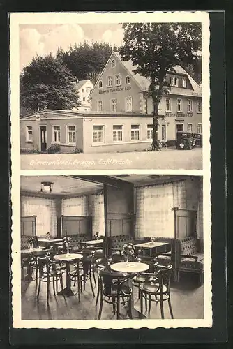 AK Bienenmühle i. Erzgeb., Café Franke, Innenansicht