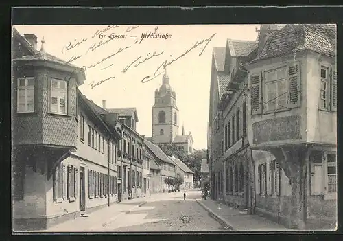 AK Gr.-Gerau, Kirchstrasse mit Anwohnern