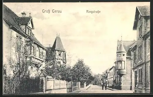 AK Gross Gerau, Ringstrasse mit Anwohnern