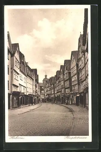 AK Herborn, Hauptstrasse mit Geschäften