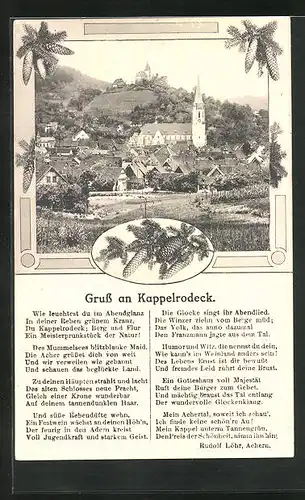 AK Kappelrodeck, Ortsansicht mit Kirche