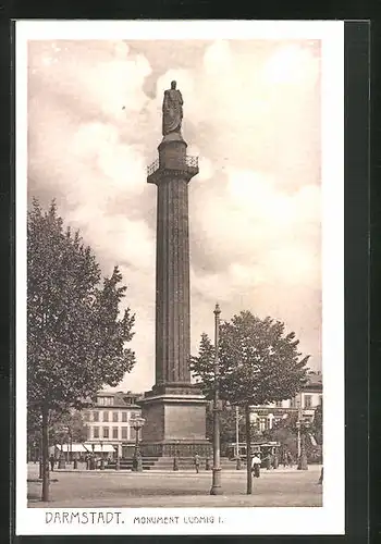 AK Darmstadt, Monument Ludwig I.