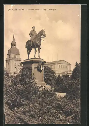 AK Darmstadt, Denkmal Grossherzog Ludwig IV.