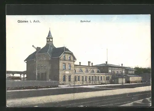 AK Güsten i. Anh., Bahnhof