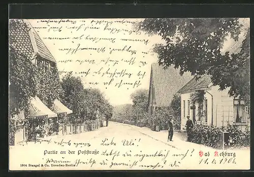 AK Bad Rehburg, Partie an der Poststrasse