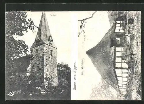 AK Bippen, Kirche, Altes Wohnhaus