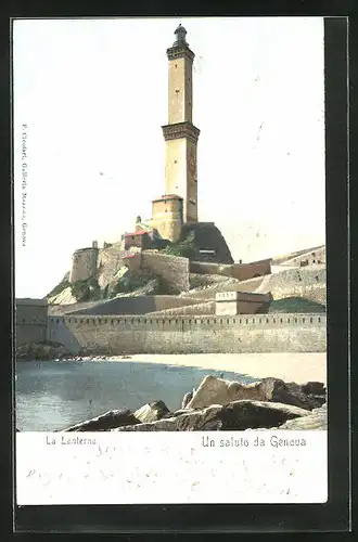 AK Genova, La Lanterna, Blick zum Leuchtturm