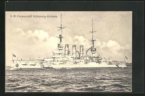 AK Kriegsschiff SM Schleswig-Holstein in Fahrt