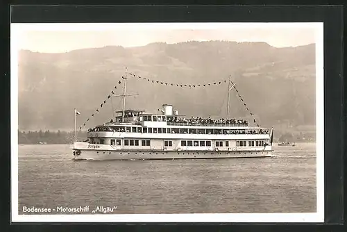 AK Bodensee, Motorschiff Allgäu in Fahrt