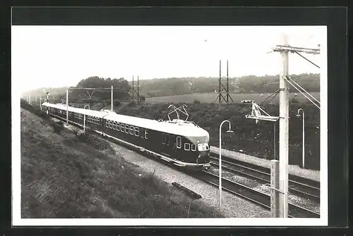 AK Eisenbahn mit Oberleitungen