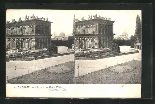 Stereo-AK Florence, Palais Pitti et le Dome