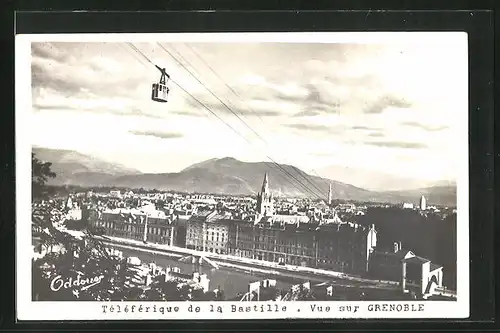 AK Grenoble, Téléférique de la Bastille, Seilbahn über Grenoble