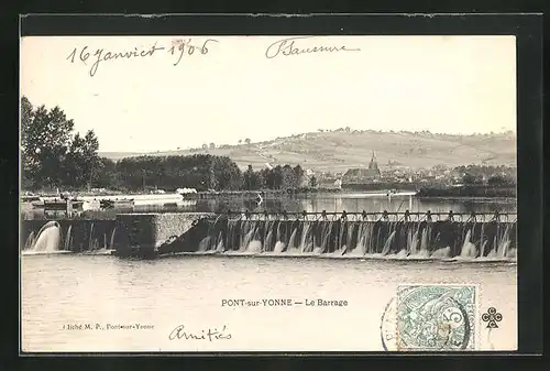 AK Pont-sur-Yonne, Le Barrage