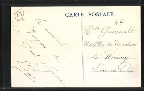 AK Pont-sur-Yonne, Vue prise du pont