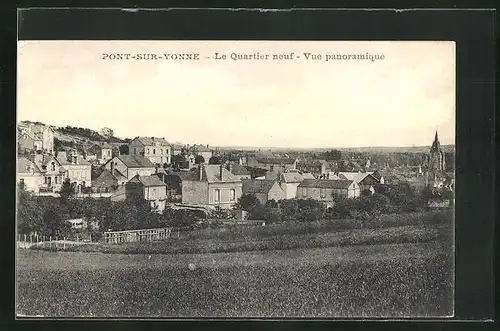 AK Pont-sur-Yonne, Le Quartier neuf, Vue panoramique
