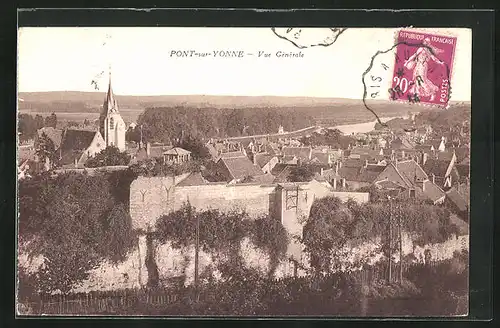 AK Pont-sur-Yonne, Vue Générale