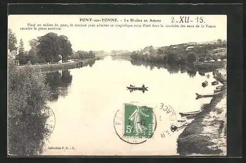 AK Pont-sur-Yonne, La Rivière en Amont
