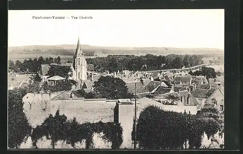 AK Pont-sur-Yonne, Vue Générale