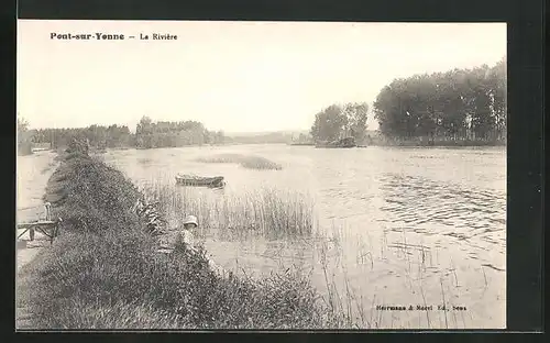 AK Pont-sur-Yonne, La Rivière