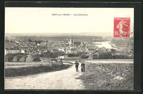 AK Pont-sur-Yonne, Vue Générale