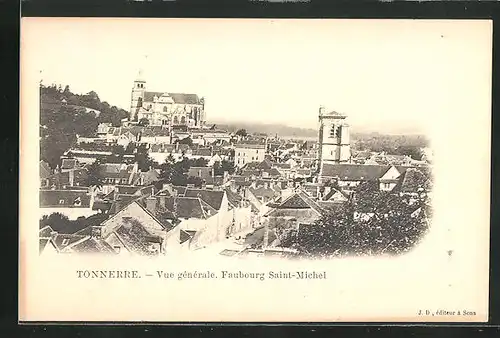 AK Tonnerre, Vue générale, Faubourg Saint-Michel